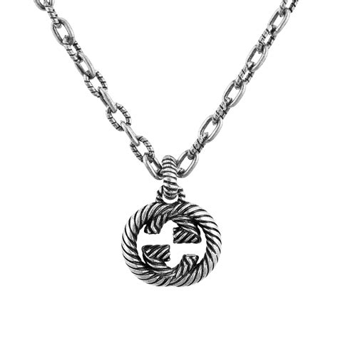 gucci interlocking g thin open band|gucci interlocking g silver necklace.